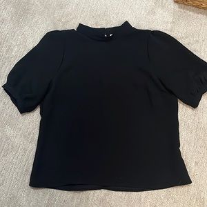Maeve Black Puff Sleeve Top